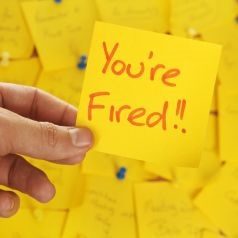 you're fired on post it note